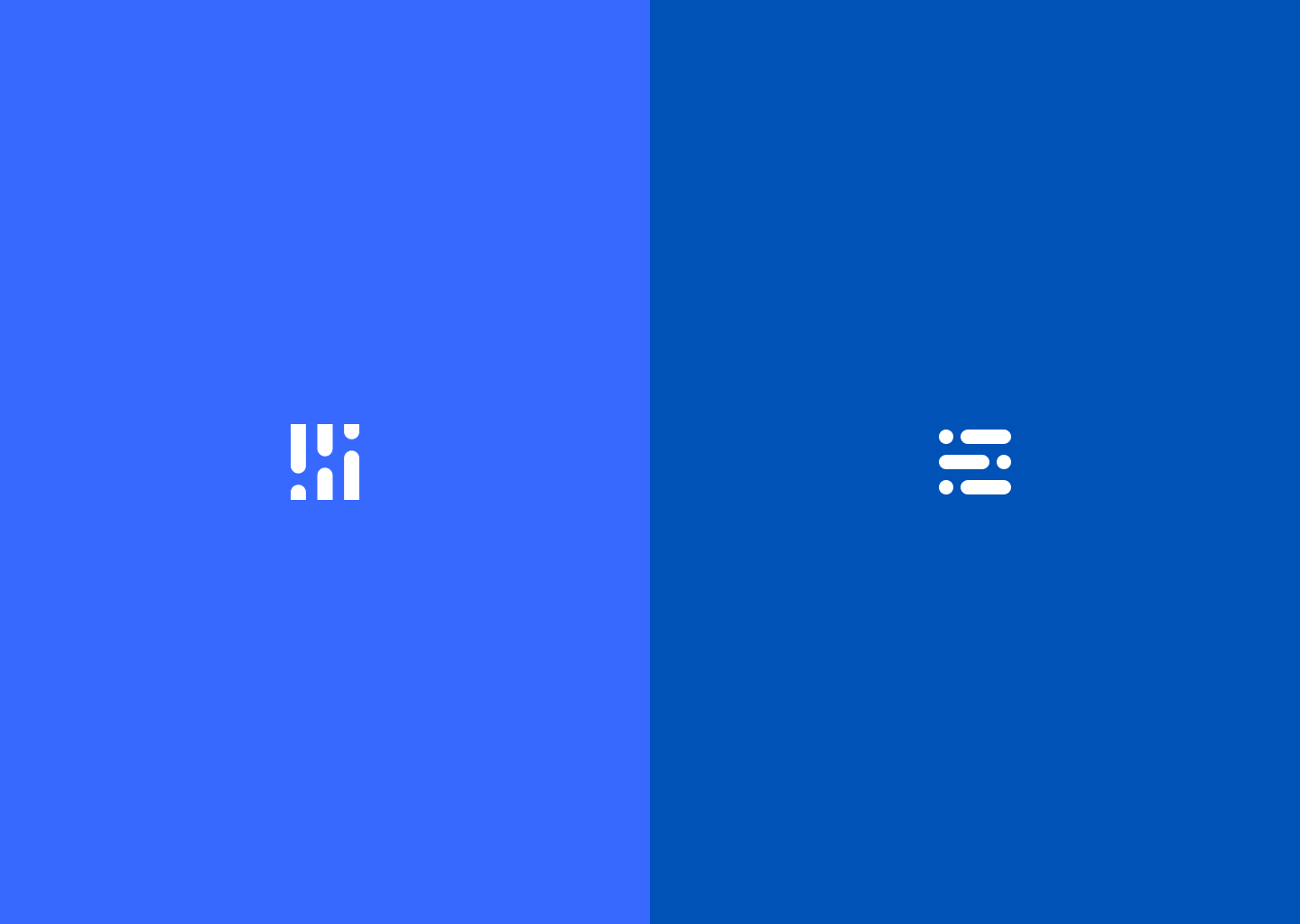 Logomark comparison — Internal, left vs. agency, right
